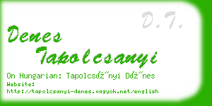 denes tapolcsanyi business card